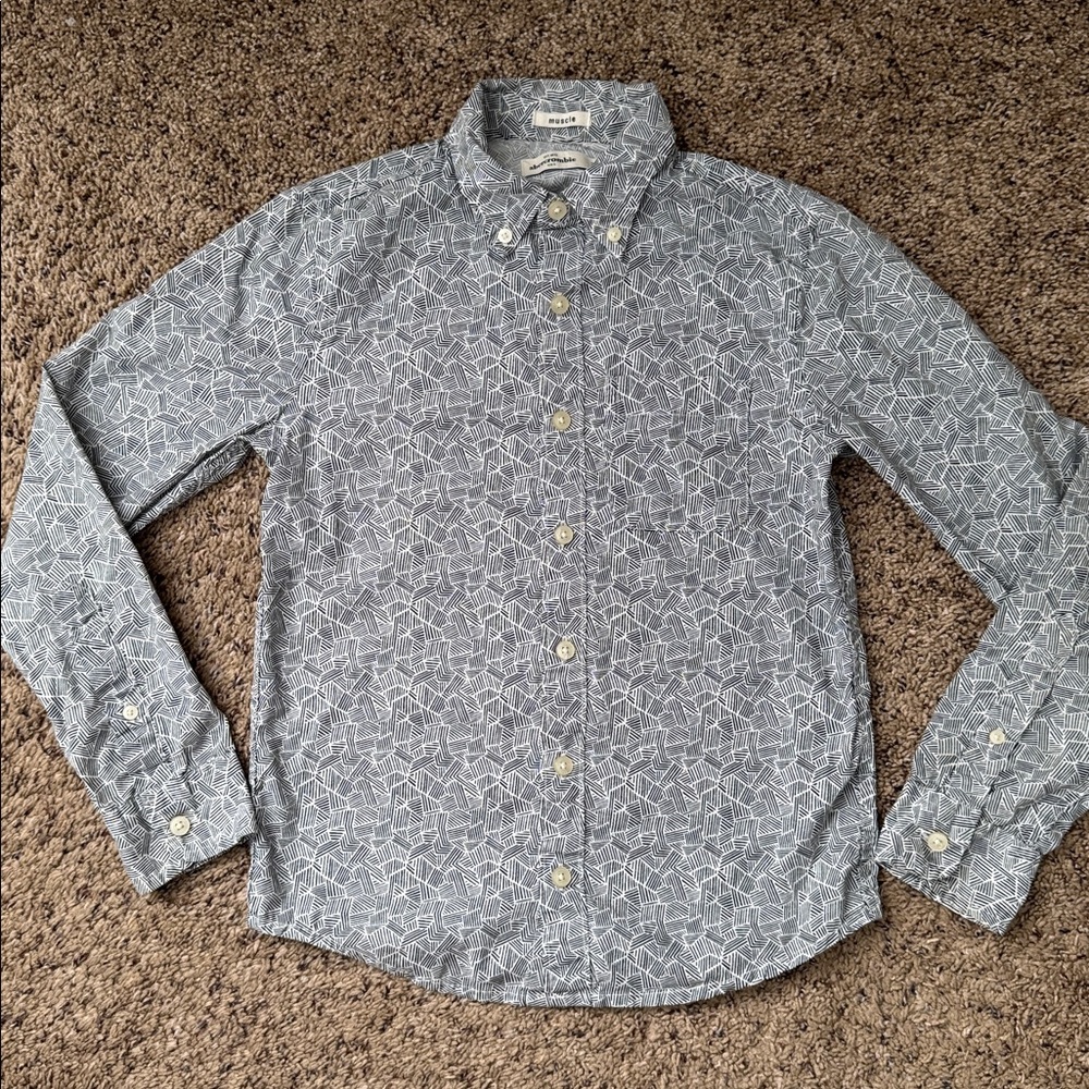 Abercrombie Muscie Boys Dress Shirt Size S(10)